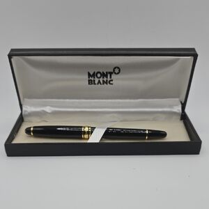 Montblanc Meisterstück Black and Gold Pen Set And Refills